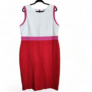 Boden Red and White Colorblock Dress